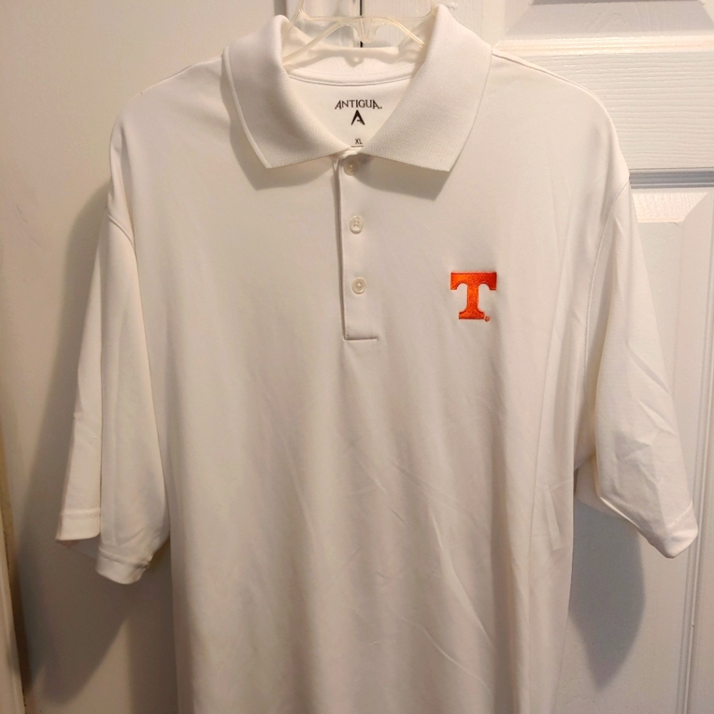 Fila White Polo Shirt with Orange Logo